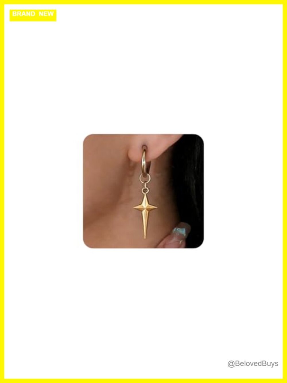 Gothic Star Hoop Earrings Spike Grunge Earrings for Women